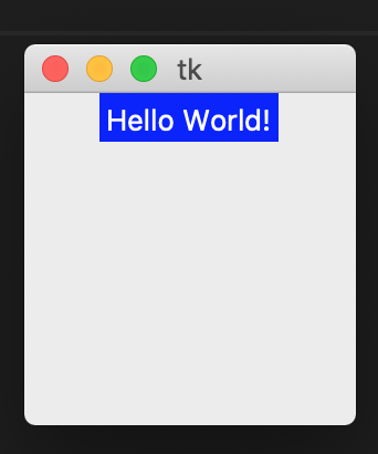 tkinter hello world