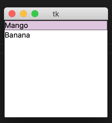tkinter listbox