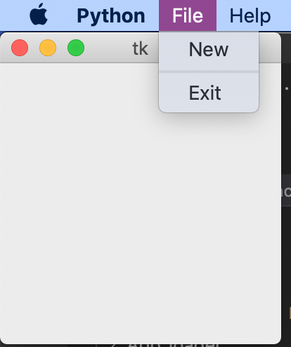 tkinter menu